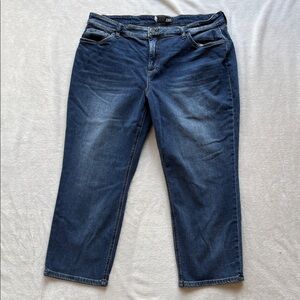 Kut from the Kloth Jeans Elizabeth Crop Straight Leg High Rise Size 16W